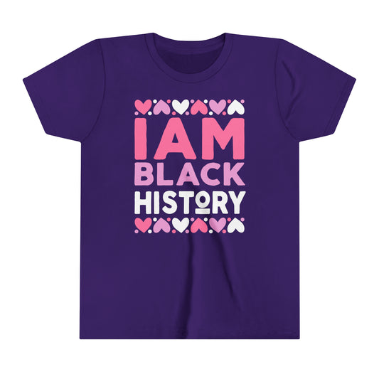 I Am Black History Youth Tee (pink/purple/white)
