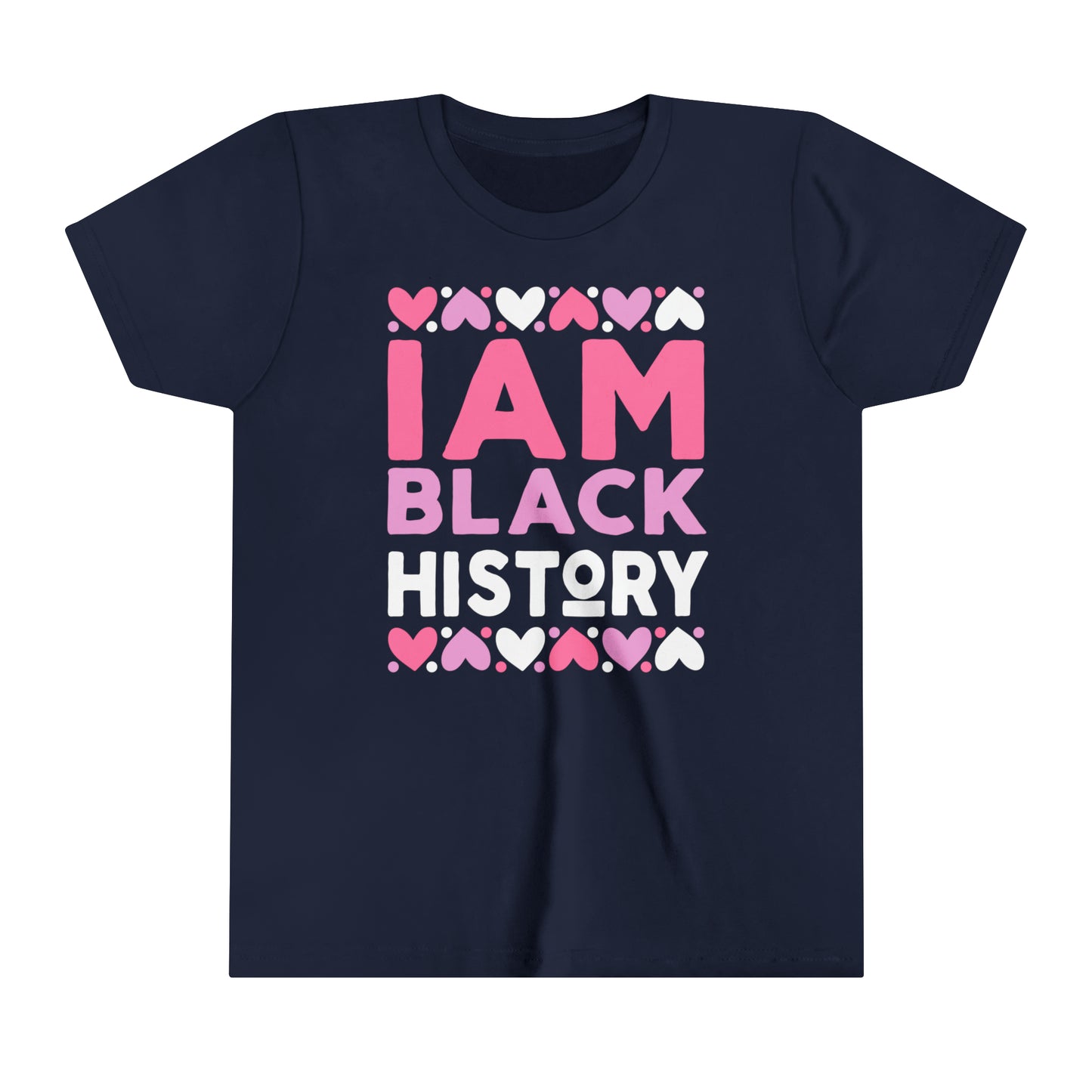 I Am Black History Youth Tee (pink/purple/white)