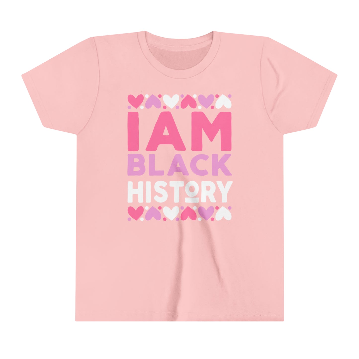 I Am Black History Youth Tee (pink/purple/white)