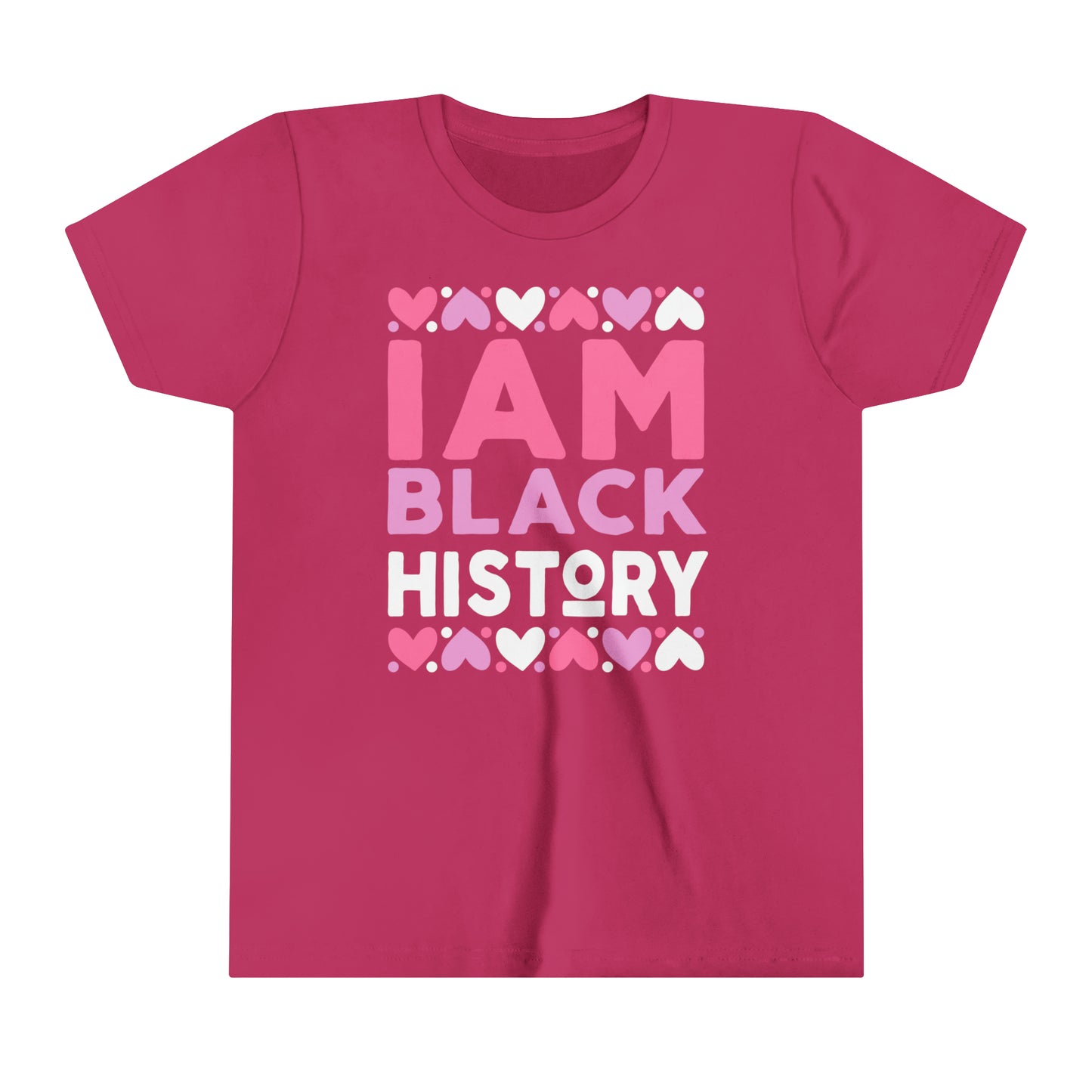 I Am Black History Youth Tee (pink/purple/white)