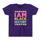 I Am Black History Youth Tee (blue/pink/yellow print)